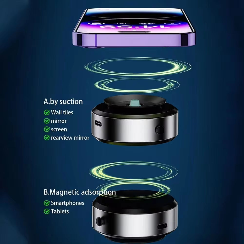 Intelligent Car Mount Mobile Phone Holder Magnetic Black Technology Adsorption Bracket Vacuum Adsorption Stable