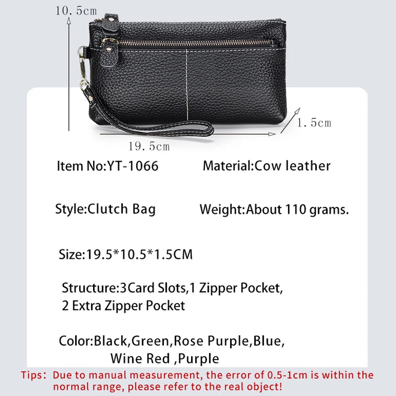 Genuine Leather Clutch Bag Women