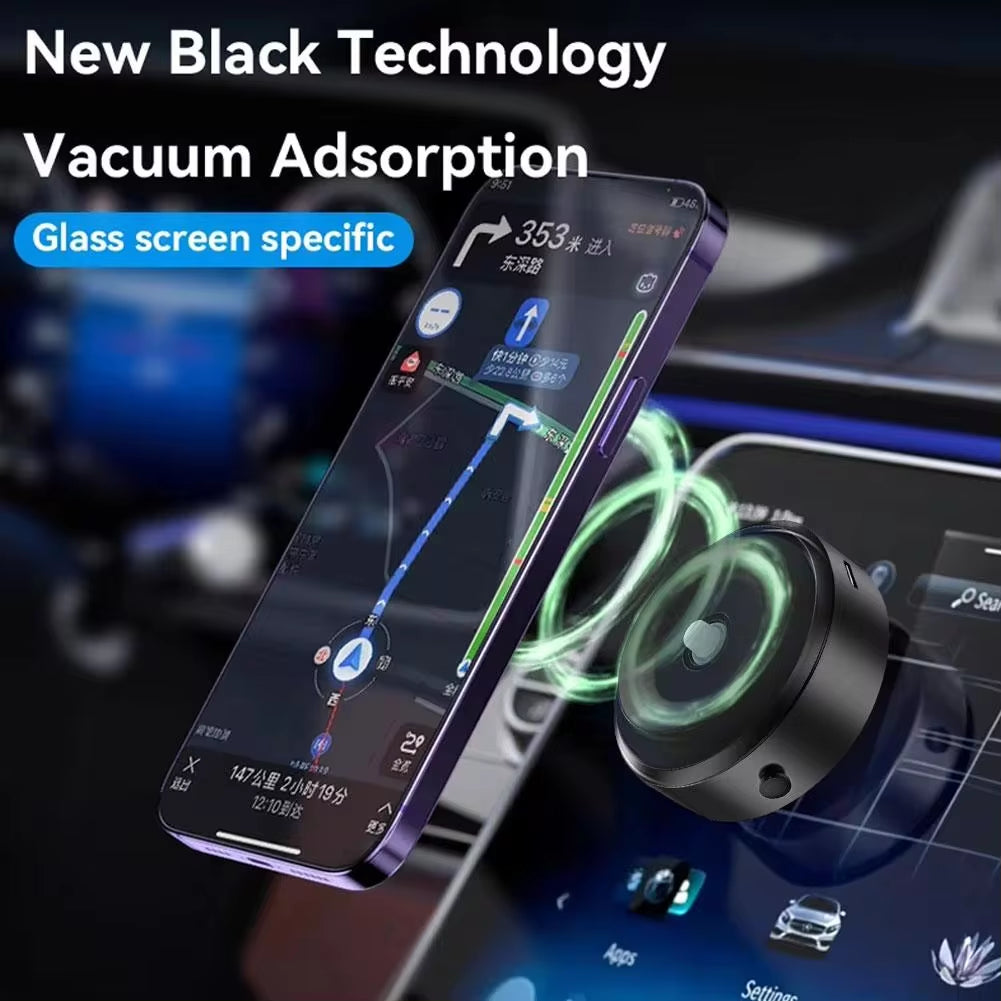 Intelligent Car Mount Mobile Phone Holder Magnetic Black Technology Adsorption Bracket Vacuum Adsorption Stable