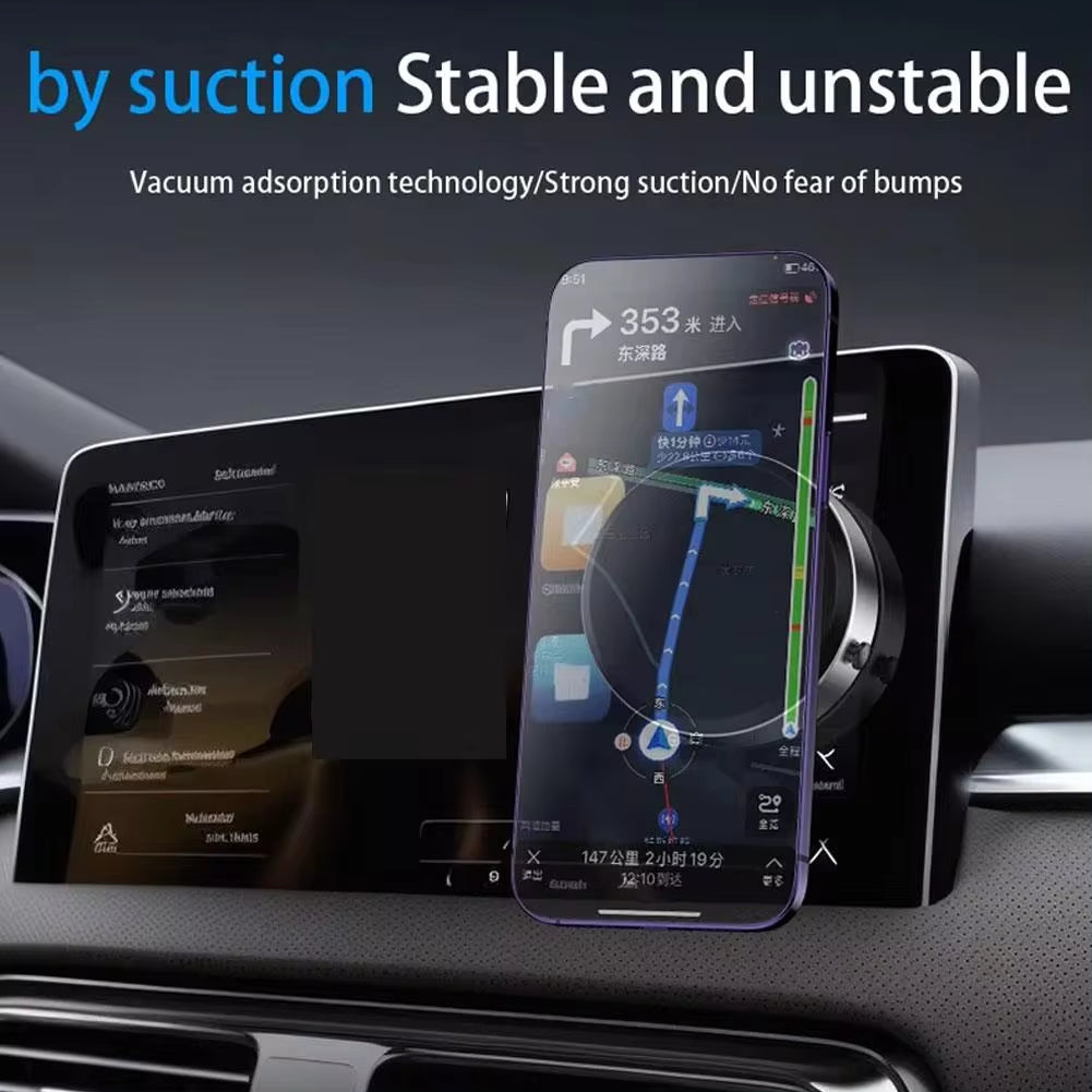 Intelligent Car Mount Mobile Phone Holder Magnetic Black Technology Adsorption Bracket Vacuum Adsorption Stable